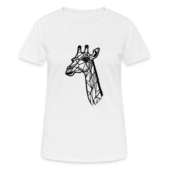 Schlanke Giraffe Geometrischer Linien Style - Frauen T-Shirt atmungsaktiv - Weiß - Vorne - AI Model Female 172 dark (172cm)