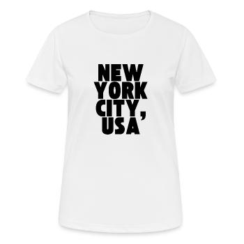 New York City, USA - Design mit großer Schrift - Frauen T-Shirt atmungsaktiv - Weiß - Vorne - AI Model Female 172 dark (172cm)
