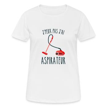 J peux pas j ai aspirateur - T-shirt respirant Femme - blanc - Devant - AI Model Female 172 dark (172cm)
