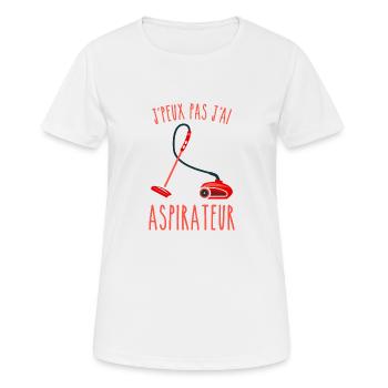 J peux pas j ai aspirateur - T-shirt respirant Femme - blanc - Devant - AI Model Female 172 dark (172cm)