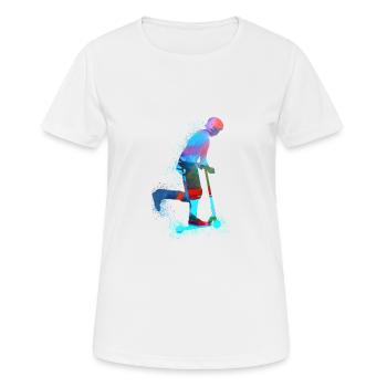 Stuntscooter,Trickscooter,tricks,stunt,e-scooter, - Frauen T-Shirt atmungsaktiv - Weiß - Vorne - AI Model Female 172 dark (172cm)