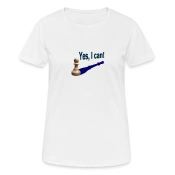 Yes, I can! 1 - Women's Breathable T-Shirt - white - Front - AI Model Female 172 dark (172cm)