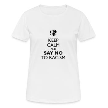 Unité antiraciste : S’opposer au racisme - T-shirt respirant Femme - blanc - Devant - AI Model Female 172 dark (172cm)