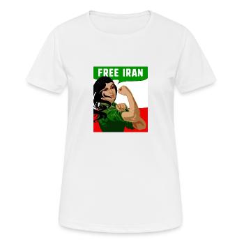 Free Iran, Iran, Free Women, Flag, Democracy,free - Women's Breathable T-Shirt - white - Front - AI Model Female 172 dark (172cm)