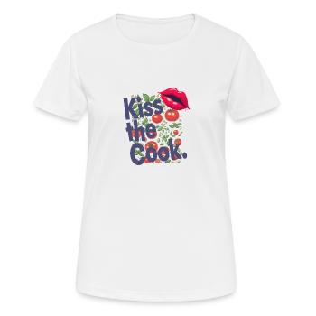 Kiss the cook - Frauen T-Shirt atmungsaktiv - Weiß - Vorne - AI Model Female 172 dark (172cm)