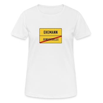 Mari de Bachelor - T-shirt respirant Femme - blanc - Devant - AI Model Female 172 dark (172cm)