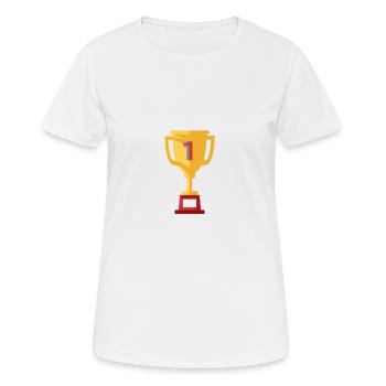 Pokal - Frauen T-Shirt atmungsaktiv - Weiß - Vorne - AI Model Female 172 dark (172cm)