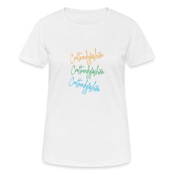 Cooltrendyfashion - Frauen T-Shirt atmungsaktiv - Weiß - Vorne - AI Model Female 172 dark (172cm)