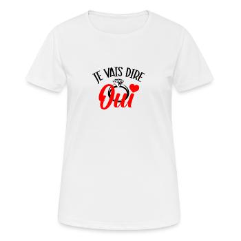 Ich werde ja sagen - Frauen T-Shirt atmungsaktiv - Weiß - Vorne - AI Model Female 172 dark (172cm)