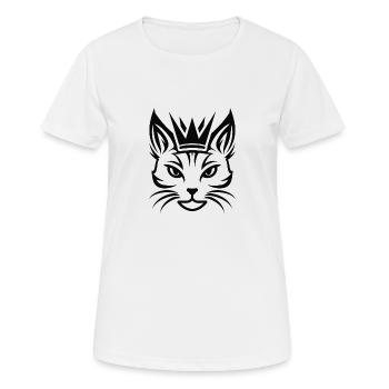 Cat with a large crown - Women's Breathable T-Shirt - white - Front - AI Model Female 172 dark (172cm)
