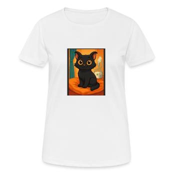 SoulPaws & Hooves, Hubert the Cult Cat - Women's Breathable T-Shirt - white - Front - AI Model Female 172 dark (172cm)
