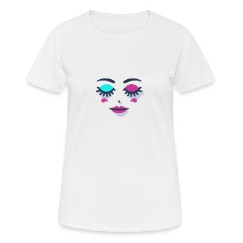 Yeux Dormants Visage Féminin Abstrait - T-shirt respirant Femme - blanc - Devant - AI Model Female 172 dark (172cm)