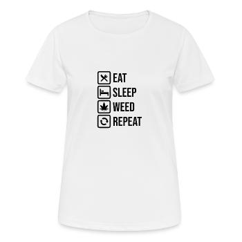 manger de l’herbe de sommeil répéter - T-shirt respirant Femme - blanc - Devant - AI Model Female 172 dark (172cm)