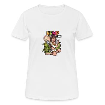 Hanf Königin - Frauen T-Shirt atmungsaktiv - Weiß - Vorne - AI Model Female 172 dark (172cm)