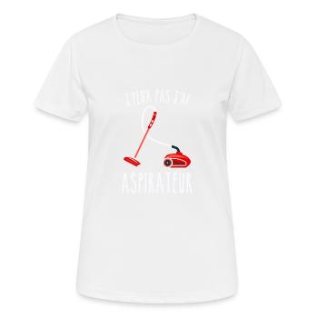J peux pas j ai aspirateur - T-shirt respirant Femme - blanc - Devant - AI Model Female 172 dark (172cm)