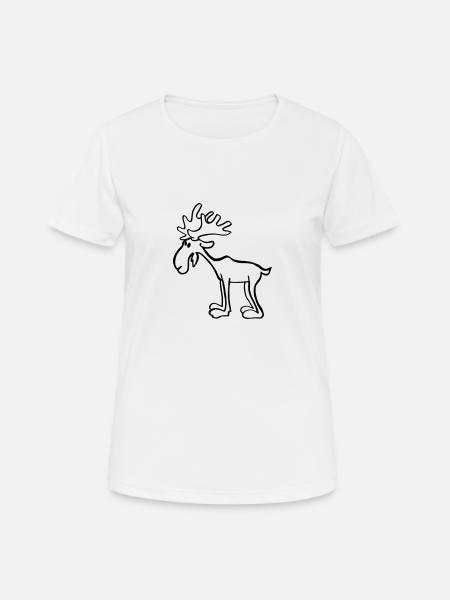 Elch - Frauen T-Shirt atmungsaktiv - Weiß