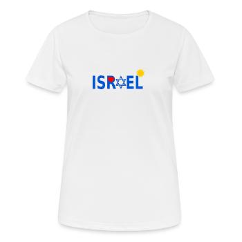 Israël avec l'étoile de David Heart Sun - T-shirt respirant Femme - blanc - Devant - AI Model Female 172 dark (172cm)