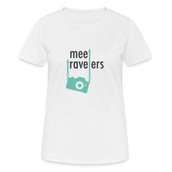 Meet-Reisende - Frauen T-Shirt atmungsaktiv - Weiß - Vorne - AI Model Female 172 dark (172cm)