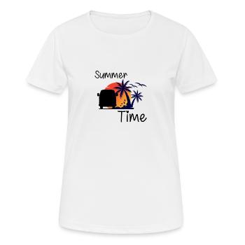 Sommerzeit - Frauen T-Shirt atmungsaktiv - Weiß - Vorne - AI Model Female 172 dark (172cm)