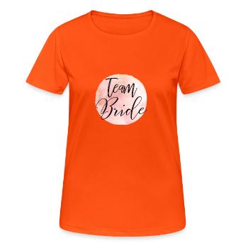 jeune mariée d'équipe - T-shirt respirant Femme - orange néon - Devant - AI Model Female 172 dark (172cm)