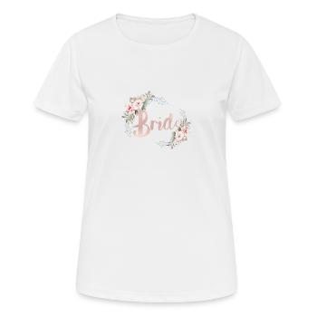 Team Bride! Wreath, floral, customisable - Women's Breathable T-Shirt - white - Front - AI Model Female 172 dark (172cm)