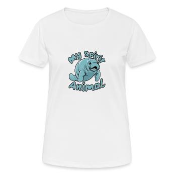 Dugong mein Spirit Animal ich liebe Manatees - Frauen T-Shirt atmungsaktiv - Weiß - Vorne - AI Model Female 172 dark (172cm)