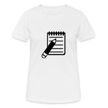 Zettel Notiz Stift - Frauen T-Shirt atmungsaktiv - Weiß - Vorne - AI Model Female 172 dark (172cm)