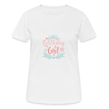 Fille d’anniversaire - T-shirt respirant Femme - blanc - Devant - AI Model Female 172 dark (172cm)