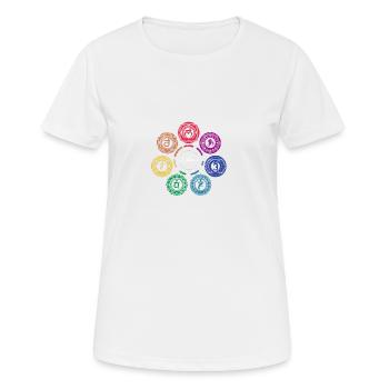 Chakra - Frauen T-Shirt atmungsaktiv - Weiß - Vorne - AI Model Female 172 dark (172cm)