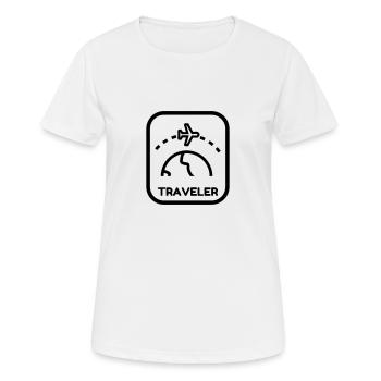 Reisen / Reisende / Urlaub / Tourismus - Frauen T-Shirt atmungsaktiv - Weiß - Vorne - AI Model Female 172 dark (172cm)