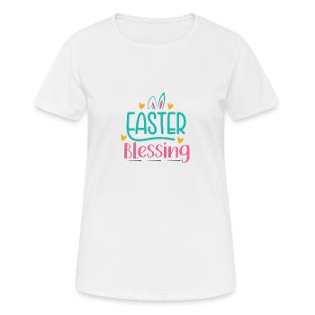Joyeuses bénédictions de Pâques - T-shirt respirant Femme - blanc - Devant - AI Model Female 172 dark (172cm)