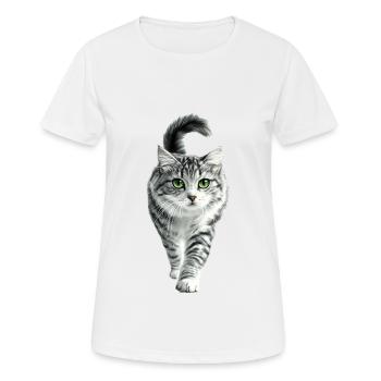 Amerikanische Locken - Frauen T-Shirt atmungsaktiv - Weiß - Vorne - AI Model Female 172 dark (172cm)