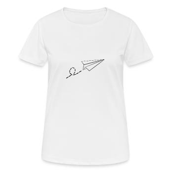 Papierflieger - Frauen T-Shirt atmungsaktiv - Weiß - Vorne - AI Model Female 172 dark (172cm)