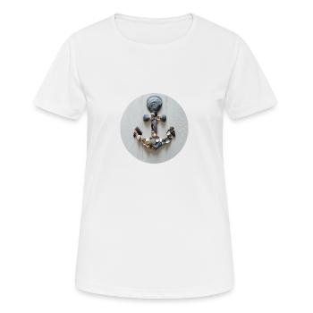 Ein Anker aus Muscheln - Frauen T-Shirt atmungsaktiv - Weiß - Vorne - AI Model Female 172 dark (172cm)