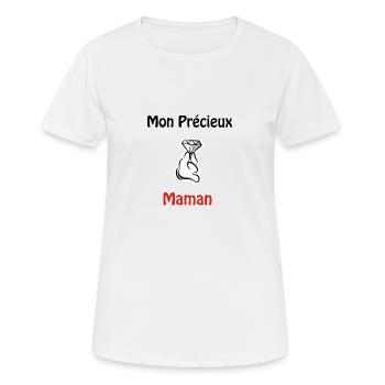 mon précieux - T-shirt respirant Femme - blanc - Devant - AI Model Female 172 dark (172cm)