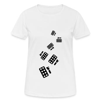 Make Up Kosmetik Icon - Frauen T-Shirt atmungsaktiv - Weiß - Vorne - AI Model Female 172 dark (172cm)