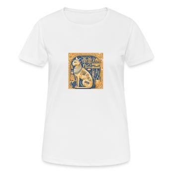 Ägyptisches Katzenbrett - Frauen T-Shirt atmungsaktiv - Weiß - Vorne - AI Model Female 172 dark (172cm)