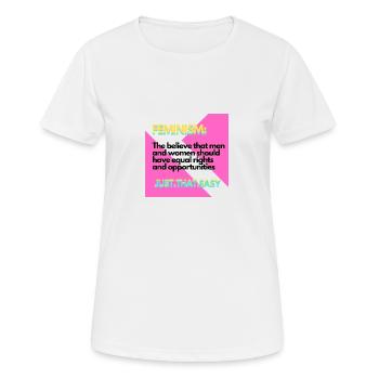 Feminismus - Frauen T-Shirt atmungsaktiv - Weiß - Vorne - AI Model Female 172 dark (172cm)