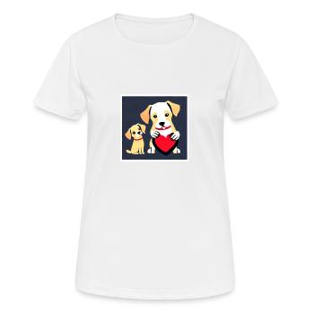 dog love affection illustration dog lovers - Women's Breathable T-Shirt - white - Front - AI Model Female 172 dark (172cm)