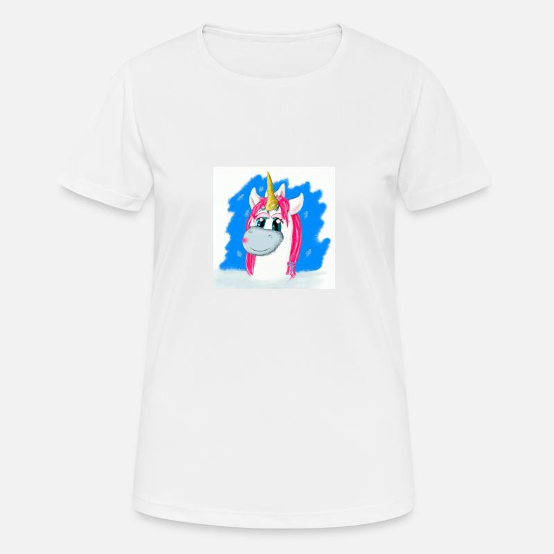 AI generated White & Pink Unicorn - Women's Breathable T-Shirt - white
