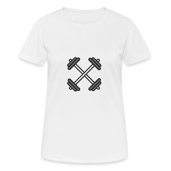 Dumbbells Athlètes Fitness - T-shirt respirant Femme - blanc - Devant - AI Model Female 172 dark (172cm)