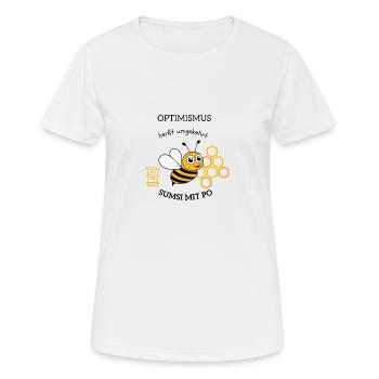 Optimisme Sumsi - T-shirt respirant Femme - blanc - Devant - AI Model Female 172 dark (172cm)