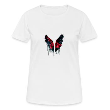 ailes d’ange, ailes, aquarelle, ailes d’ange, ange sombre - T-shirt respirant Femme - blanc - Devant - AI Model Female 172 dark (172cm)