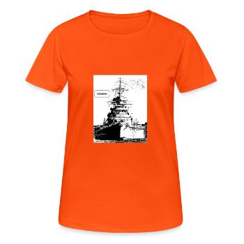 conception blindée - T-shirt respirant Femme - orange néon - Devant - AI Model Female 172 dark (172cm)