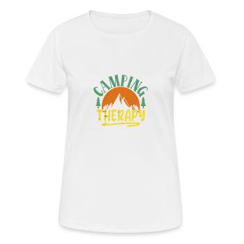 Camping therapy - Women's Breathable T-Shirt - white - Front - AI Model Female 172 dark (172cm)