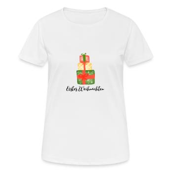 Erstes Weihnachten Aufdruck Geschenke unisex - Frauen T-Shirt atmungsaktiv - Weiß - Vorne - AI Model Female 172 dark (172cm)
