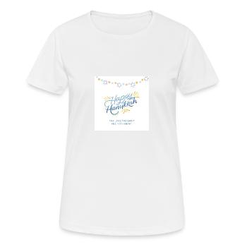 Happy Hanukkah - Frauen T-Shirt atmungsaktiv - Weiß - Vorne - AI Model Female 172 dark (172cm)