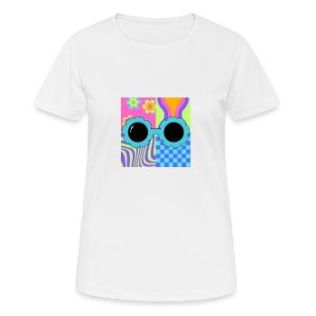 Flower Power des années 80 - T-shirt respirant Femme - blanc - Devant - AI Model Female 172 dark (172cm)