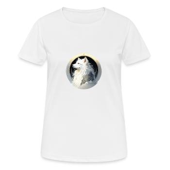 Stilvoll im Jugendstil: Unser Schäferhund-Portrait - Frauen T-Shirt atmungsaktiv - Weiß - Vorne - AI Model Female 172 dark (172cm)