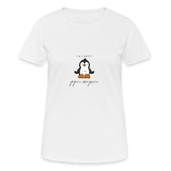 Yogini Zenguini Pinguin macht Yoga - Frauen T-Shirt atmungsaktiv - Weiß - Vorne - AI Model Female 172 dark (172cm)